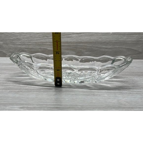 Vintage Anchor Hocking Star Of David Banana Split Boat Dish Clear Glass 8" Long - Picture 5 of 8